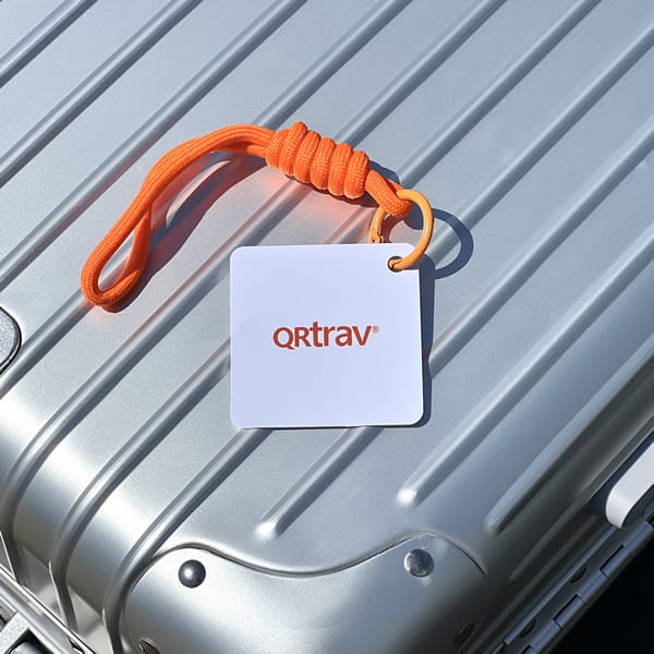 QRtrav QR Code Luggage Tag Suitcase Orange QRtrav QR Code Luggage Tag Suitcase Orange