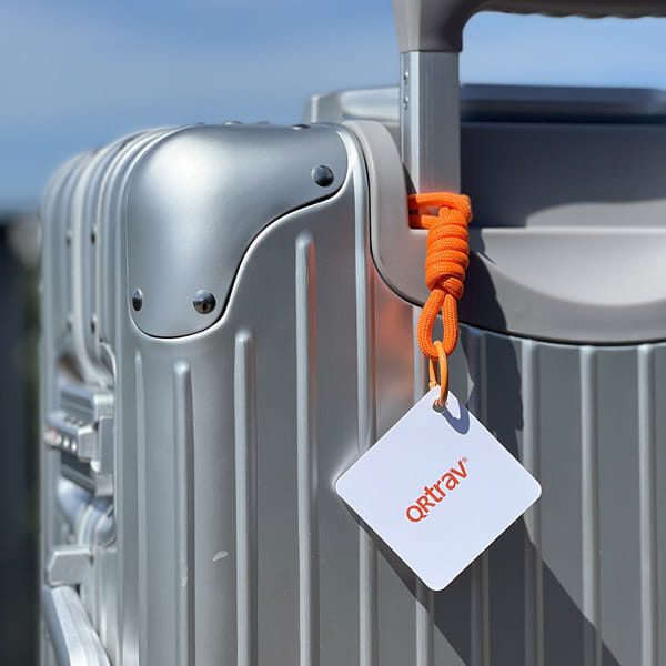 QRtrav QR Code Suitcase Tag - Orange QRtrav QR Code Suitcase Tag - Orange